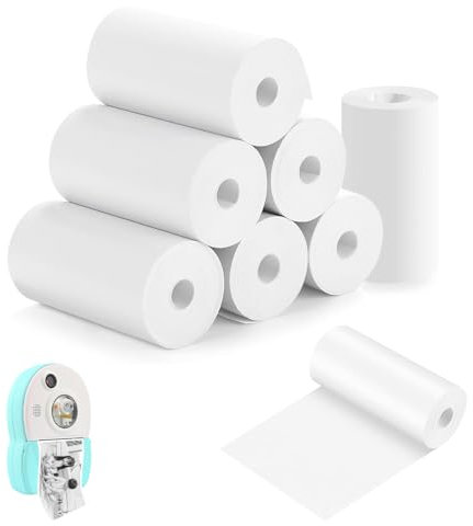 8 Rollen Thermopapier für Kinderkamera und Mini Drucker, Thermodrucker Papier Weißes Null Tinten Druckpapier für Kinder Sofortbildkameras und Kleine Fotodrucker (57 x 25mm)