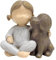 Sharplace Statue mit Mädchen und Hund, Freundschafts-Erinnerungsgeschenk, Ornament, kleine Figur, Kunstharz-Skulptur für Schlafzimmer, Wohnzimmer, Tisch,