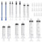 14 Pcs Syringe 1ml 3ml 5ml 10ml 20ml Plastic Syringes No Needle with Cap Measuring Syringe Reusable for Scientific Lab Dispensing Liquid Measuring Pet Feeding Glue Applicator