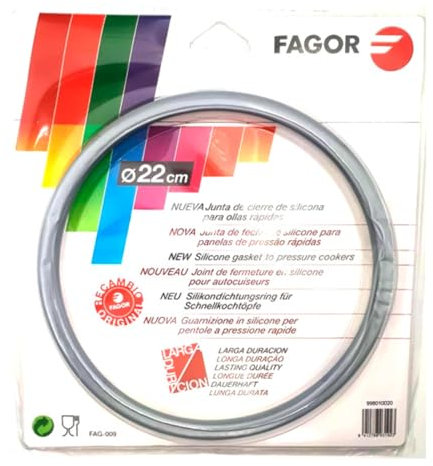 Recambio de Junta de Silicona Compatible con Olla Rápida Fagor - Diámetro Interno de 22 cm (por la Parte Interna de la Goma) - Recambio Original