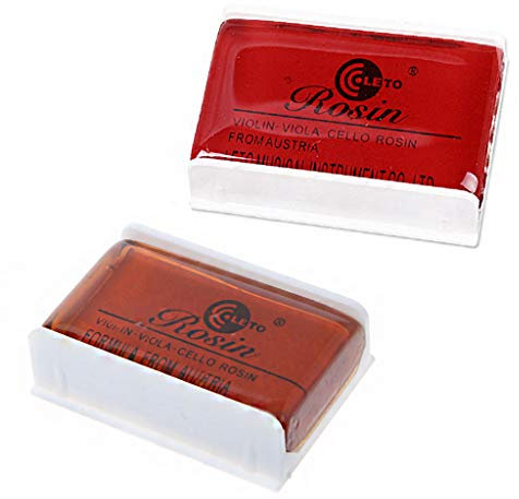 Resina de colofonia útil para instrumentos musicales de cuerda arqueada de violín