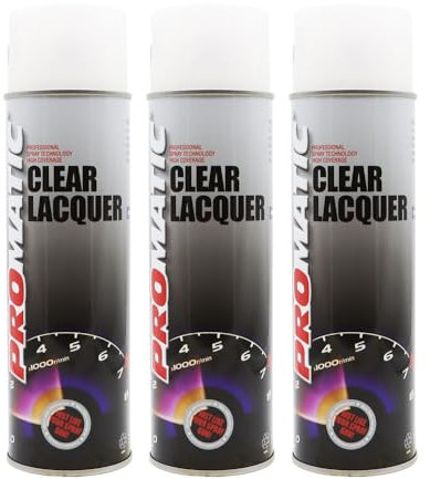PROTOUCH 3x Promatic Clear Lacquer Spray, High Gloss Finish, 500ml, Fast Drying, Weatherproof, UV/Scratch/Impact Resistant