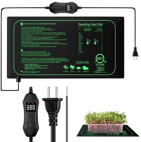 FENGQ 50W Heizmatte Wärmematte mit Thermostat, Heizmatte Pflanzen, Gewächshaus Heizkissen, Wärmematte Pflanzen für Saatgut Keimung Pflanze Reptil Heizung Matte Terrarium (53×25 cm