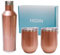 Hiciin Stainless Steel Wine Tumblers with Lid TWO 12oz & Insulated Wine bottle ONE 25oz&Gift Set with well packaged box.Keep water,wine,drinks with warm or cold (Champagne Gold)