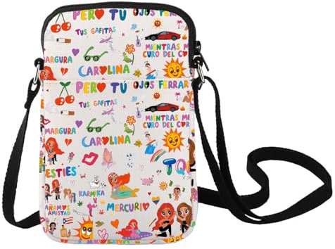 LEVLO Bolso cruzado de cantante latino, bolsa de hombro reutilizable para regalo de fanáticos de la música, mercancía de Bichotas, Bolsa Latin Singer C