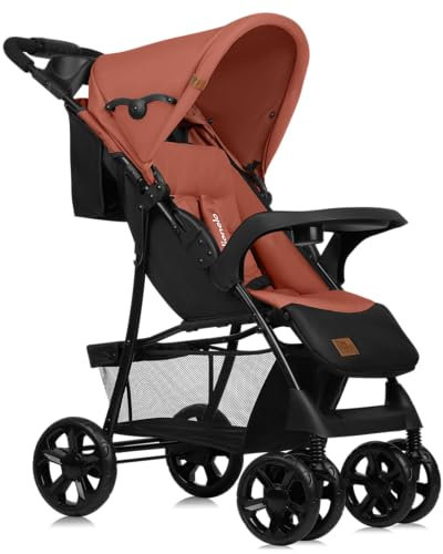 LIONELO Emma Buggy - Léger, Facile à Plier, Dossier et Repose-Pieds Réglables Jusqu'à LIGPOSITION, Sac à Langer + Grand Panier de Rangement pour Enfants 6-36 Mois, Amortisseurs de Chocs