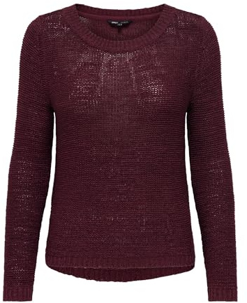 ONLY Damen ONLGEENA XO L/S KNT NOOS Pullover, 15113356, Cabernet,L