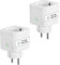 Meross_Smart WLAN Steckdose mit Strommessung 16A, Zeitschaltuhr Steckdose mit Sprachsteuerung und App Fernbedienung, Smart Steckdose Funktioniert mit Alexa, Google Home, SmartThings, 2er Pack