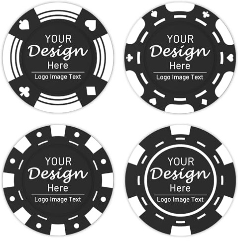 Shueewago 100 personalisierte Poker-Chips, personalisiert mit Ihrem Foto, Logo oder Bild, doppelseitiger Vollfarbdruck, runde Getränke-Chips für Hochzeit, Geburtstagsfeier und Bar-Austausch