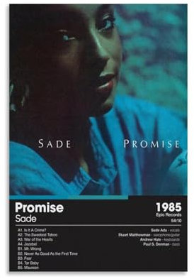 oksdjhrnn Poster Sade Album, dekoratives Leinwandposter, Wandkunst, Dekor, Wohnen, modern, Familienschlafzimmer, Dekoration, Poster, 60 x 90 cm, ungerahmter Stil