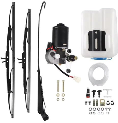 Scheibenwischermotor Universelles 12-V-Elektro-UTV-Scheibenwischermotor-Kit mit Schalter, kompatibel mit Power Wiper Assembly 90 ° Wischermotor