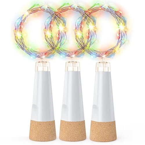 KOBWA Bottle Lights with Cork, USB Rechargeable Wine Bottle Light Battery Operated Jars Fairy Lights, 2025 Upgraded String Lights for Xmas Decorations