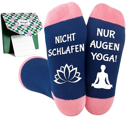 Moyel Yoga Geschenke für Frauen Lustig Yoga Socken Damen 39-42 Rutschfest Yogasocken Zubehör Damen Geschenk Frau Weihnachten Entspannung Geschenk für Frauen Geburtstagsgeschenk für Freundin Idee