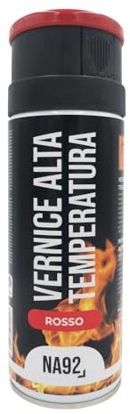 NA92 Vernice Spray Alta Temperatura 400ML Fino a 600° Ideale per Forni, Barbecue, Caminetti, Marmitte, Pinze Freni Auto e Moto - Per uso industriale e fai da te (1, Rosso Opaco)