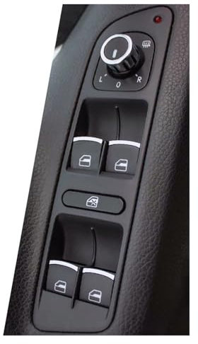 Fensterheberschalter Für VW Für Golf 5 6 Für GTI MK5 MK6 Für Jetta Für Tiguan Für Passat B6 CC 5ND959857 Power Fenster Master Switch Control Taste Schalter Fensterheber(Chrome)