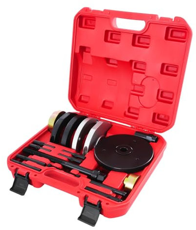 WINZING Premium Radlager und Radnaben Montagewerkzeug Set mit 82mm Abzieher, Adaptersatz & Sicherungsringzange, Universell für PKW, LKW, Motorrad, Robustes Stahlwerkzeug für Profi-Montage/Demontage