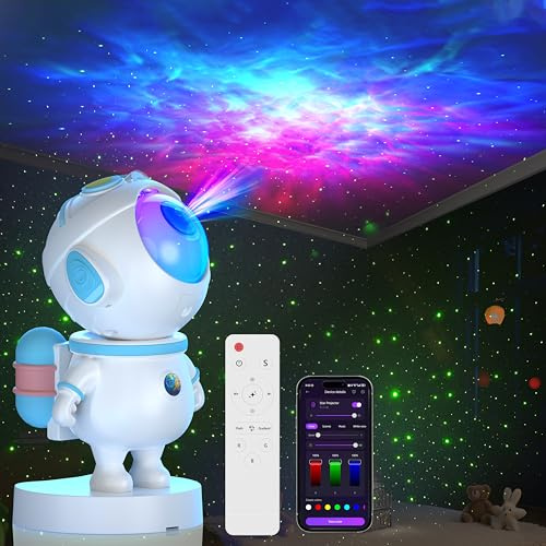 Luce notturna galassia - Proiettore spaziale astronauta, proiettore stellato, nebbia stellata, lampada da soffitto con timer e telecomando, camera dei bambini, estetica, compleanno, Natale
