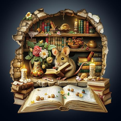 WOODBESTS Holzpuzzle Erwachsene, Gelehrte Maus Holzpuzzle, Unregelmäßige Einzigartige Puzzle, Weihnachten und Geburtstag Geschenke für Puzzle-Liebhaber (34 x 33 cm,280 STK)