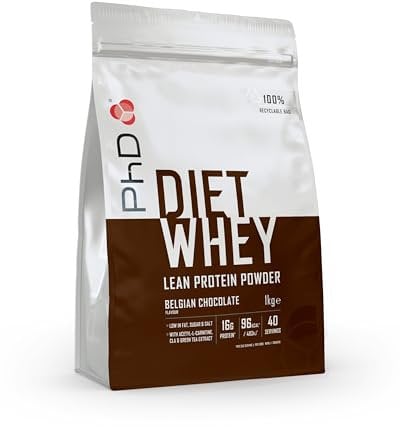 PhD Nutrition Diet Whey Proteine in polvere 1kg Cioccolato belga - Polvere proteica per supportare la dieta con 20g di proteine per porzione, Informed Protein (l'aspetto della confezione può variare)