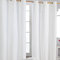 Homescapes 2er Set eifarbige Ösen Gardinen je B137 x L228 cm aus 100% Baumwolle, blickdichte Vorhänge/Dekoschals/Ösenvorhänge für Wohnzimmer oder Küche, weiß