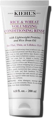 KIEHL'S Rice and Wheat Volumizing Conditioner, 200 ml, stärkende Pflege-Spülung bei dünnem und kraftlosem Haar, Volumen verleihender Conditioner