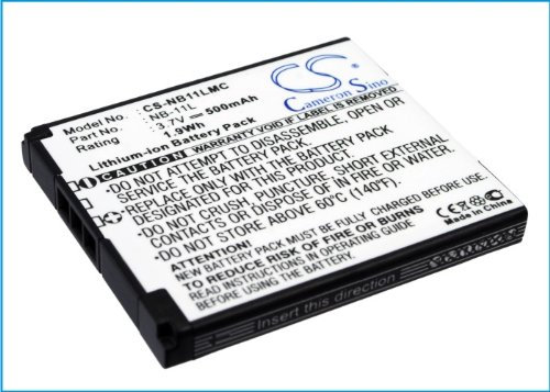 CS-NB11LMC Akku 500mAh Kompatibel mit [Canon] ELPH 110 HS, ELPH 340 HS, IXUS 133, IXUS 125, 125 125HS, 127, 130, 132, 135, 137, 140, 145, 147, 150, 155, 157 155, 160, 165, 170, 240 240HS, 245 265, 27