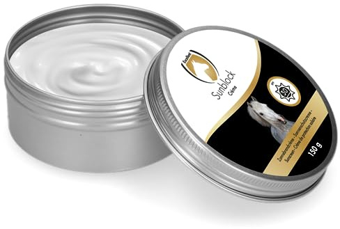 Excellent Equi Protection Solaire - Protection Solaire pour Chevaux - pour protéger la Peau de Votre Cheval - Convient aux Chevaux - 150 grammes