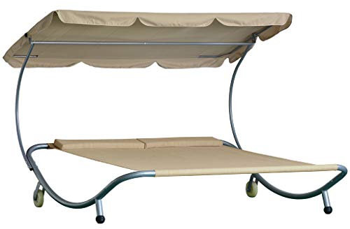JLSun Sonnenliege, Textil, Beige, 200x195x145cm