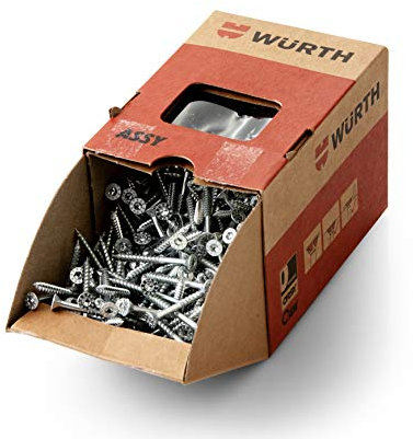 Würth Assy 3.0 Spanplattenschraube 6x160mm, 100St/Pack Stahl verzinkt, blau passiviert, Teilgewinde, Senkfrästaschenkopf - AW 30