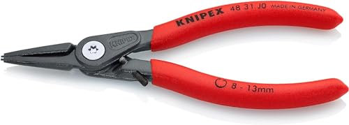 KNIPEX Präzisions-Sicherungsringzange für Innenringe in Bohrungen mit Überdehnungsschutz mit rutschhemmendem Kunststoff überzogen grau, 48 31 J0