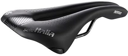 Selle Italia NOVUS Endurance TM Superflow - Sella Bici da Corsa e Strada, Imbottitura Extra, Foro Superflow, Rail Manganese - Nero, S3