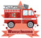 Samunshi® Feuerwehr-Auto Wandtattoo Türschild mit Name personalisierbar Kinderzimmer Türaufkleber Baby Wandaufkleber - 50x43cm mehrfarbig