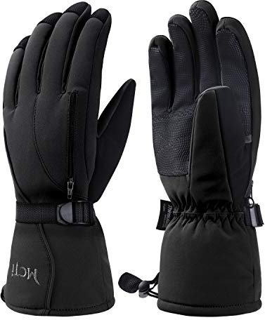 Kineed Skihandschuhe Herren Wasserdicht Winterhandschuhe Warm 3M Thinsulate Snowboardhandschuhe Winter Schnee Handschuhe Thermo Winddicht Schwarz L …