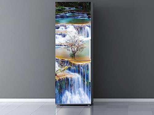 Oedim - Vinilo para Frigorífico Cascadas de huay mae KHA min 185x70cm | Adhesivo Resistente y Económico | Pegatina Adhesiva Decorativa de Diseño Elegante
