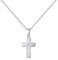 MATERIA Silber Anhänger Religion - 925 Sterlingsilber Kettenanhänger Kreuz mit Stein KA-29_K97-60cm