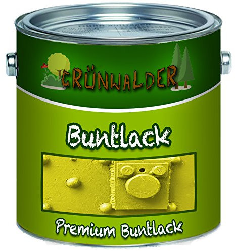 Grünwalder Bunt-Lack premium Schutz-Farbe optimale Deckkraft & UV-Beständigkeit (1 L, Moosgrün (RAL 6005))