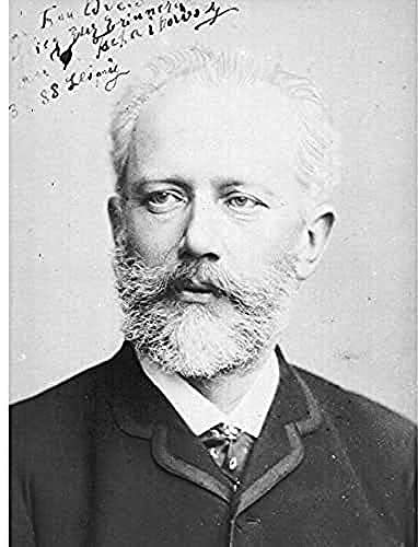 Autogramm Portrait russischer Komponist Tchaikovsky Foto ungerahmt Wand Kunst Poster Home Decor Premium