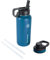 Thermoflask 32 oz Double Wall Vacuum Insulated Stainless Steel Water Bottle with Spout and Straw Lids, Cobalt