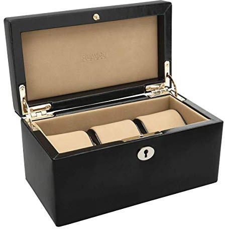 Dulwich Designs Black Windsor 3pc Watch Box