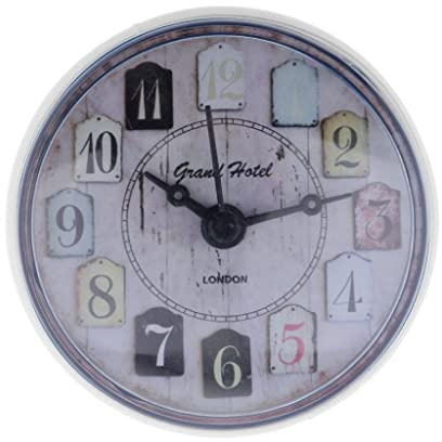 LOVIVER Wanduhr Badezimmer Saugnapf Uhr Spiegeluhr Kühlschrank Uhr Miniuhr, Weiß