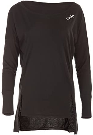 WINSHAPE Damen Ultra Leichtes Modal-longsleeve Mcs003 Longsleeve, Schwarz, L EU