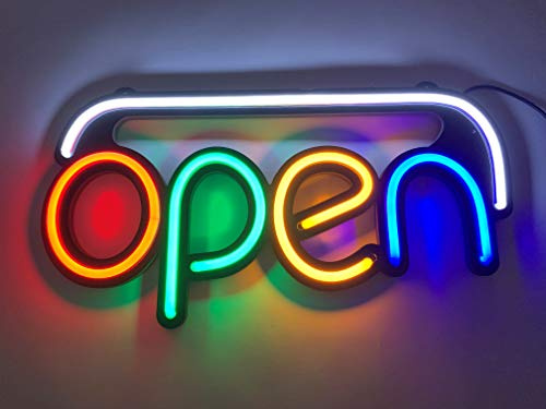 Aftertech® LED LIGHT SIGN OFFEN OFFEN RGB MULTICOLOR WERBUNG MIT FERNBEDIENUNG UND ANIMATIONEN (Standard G5F1)