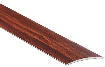 2 Meters 60mm Wide Self-Adhesive Aluminium Wood Effect Transition Strip Cover Door Floor Threshold TMW Profiles (Walnut)