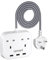 LENCENT Mini Extension Lead with 3 USB Port, 2 Way Outlets Power Strip with 3 USB Slots, Multi Plug Power Extension with 1.8M Braided Extension cord for Home Office Travel (13A 3250W)