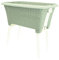 Excellent Housewares Panier à linge en plastique à effet rotin avec pieds pliables - Vert pastel