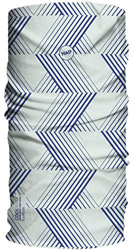 Had Coolmax Ecomade Blau-Weiß - Kühlendes vielseitiges Coolmax Multifunktionstuch, Größe One Size - Farbe Zikzak Blu
