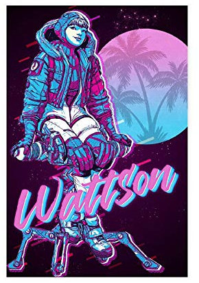 QZQZ Leinwandposter Game Apex Legends Wattson, Schlafzimmer-Dekor, Sportlandschaft, Büro, Raumdekoration, Geschenk, 30 x 45 cm, ungerahmt, Stil 1