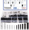 Tnisesm 120 Pcs 6 Size 26-8 AWG Gauge Seamless Uninsulated, Non-Insulated Butt Connectors Assortment Kit, Butt Splice Wire Connectors, Electrical Crimp Terminals Tn-24