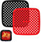 Monsully 2 Pcs Silicone Air Fryer Mat, Square, Black+Red, 8.5 inches, Reusable, Non-Stick, Air Fryer Basket Mat, Air Fryer Liners
