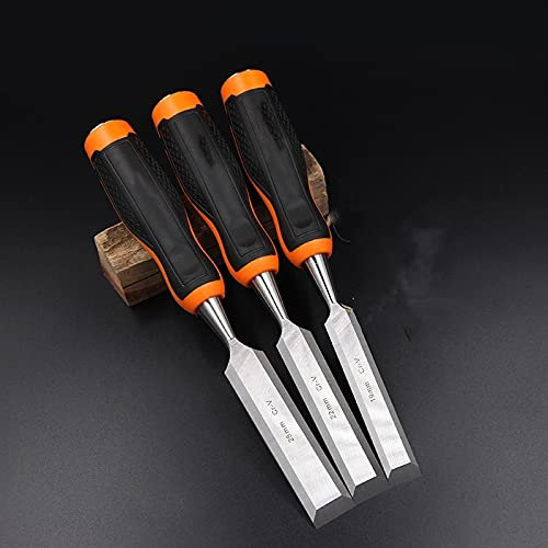 Zimmerei Flachmeißel Set Tpr Kunststofffaser Griff DIY Zimmermann Holzwerkzeuge Werkzeug Holzhobel Holzbearbeitung Schnitzmesser,19mm